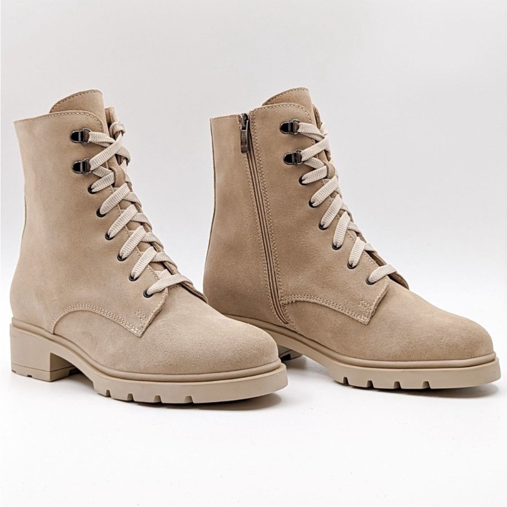 La Canadienne Women Sabel Waterproof
Suede Sand Combat Boots‎ 6.5 M (D 460)